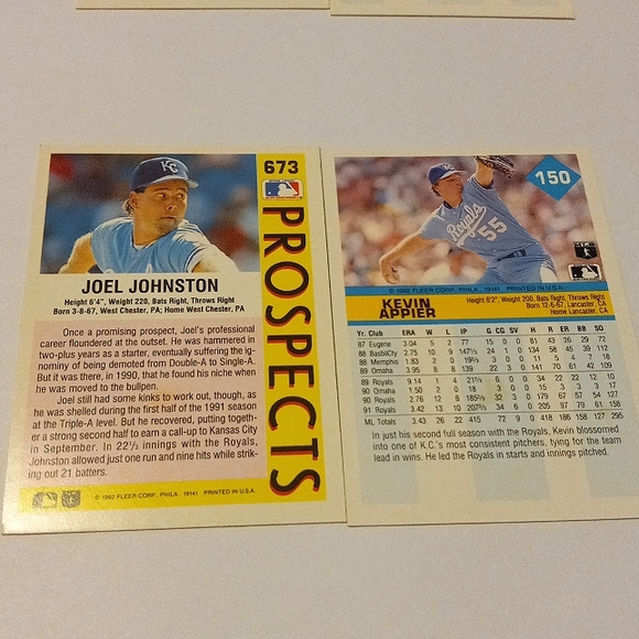 1992 Fleer Corp. Royals Lot of 4 Cards - Picture 2 of 4